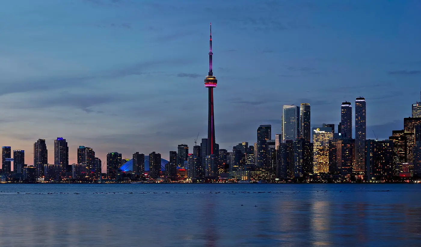 Toronto skyline at dusk, Canada