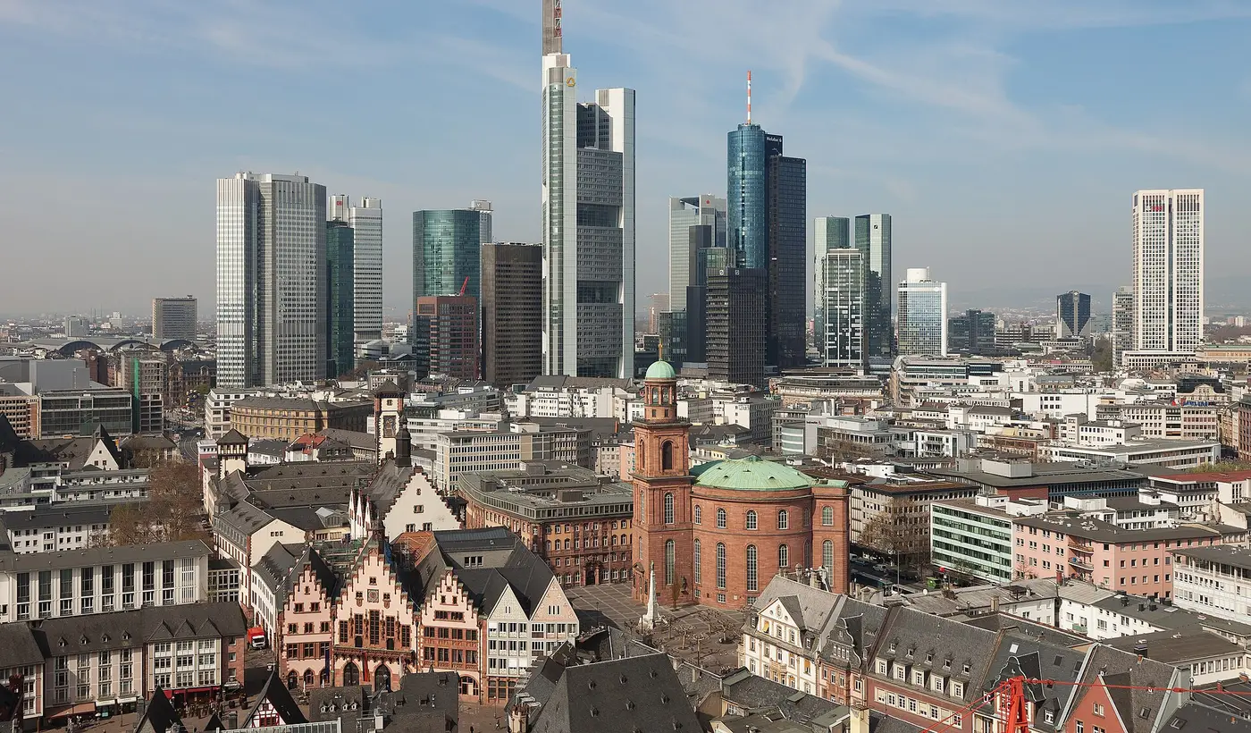 Frankfurt old town and skyline, Germany