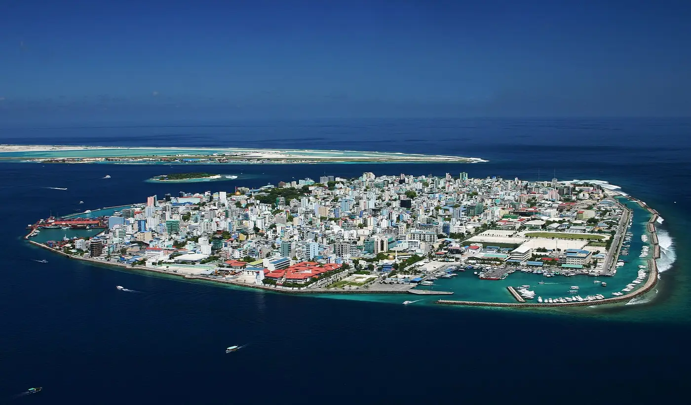 Aerial view of Malé, capital of the Maldives